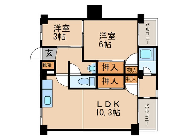 ビレッジハウス萩原2号棟の物件間取画像